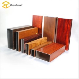 20-Year Warranty Wood Grain Look 6061 6063 Aluminum Extrude Square Rectangular Tube